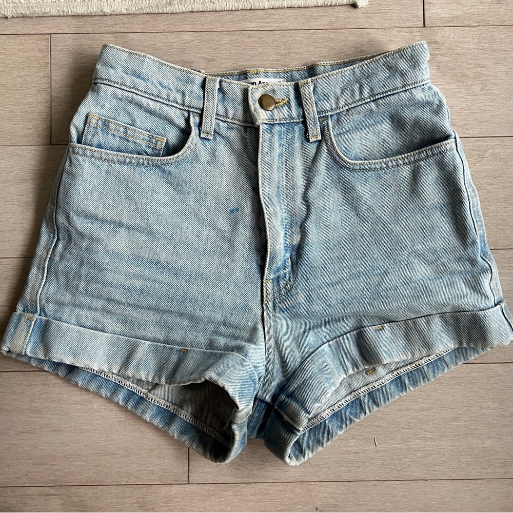 American Apparel Blue Jean Shorts High-Waisted Vintage Style